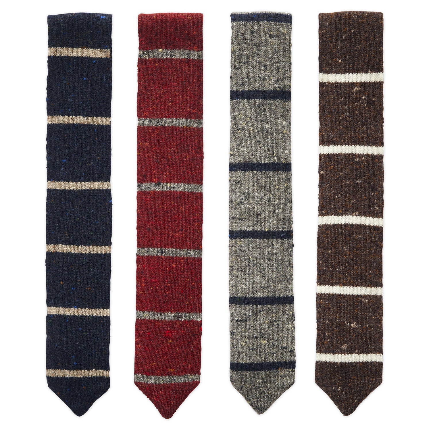 Narrow Bar Stripe Knit Tie