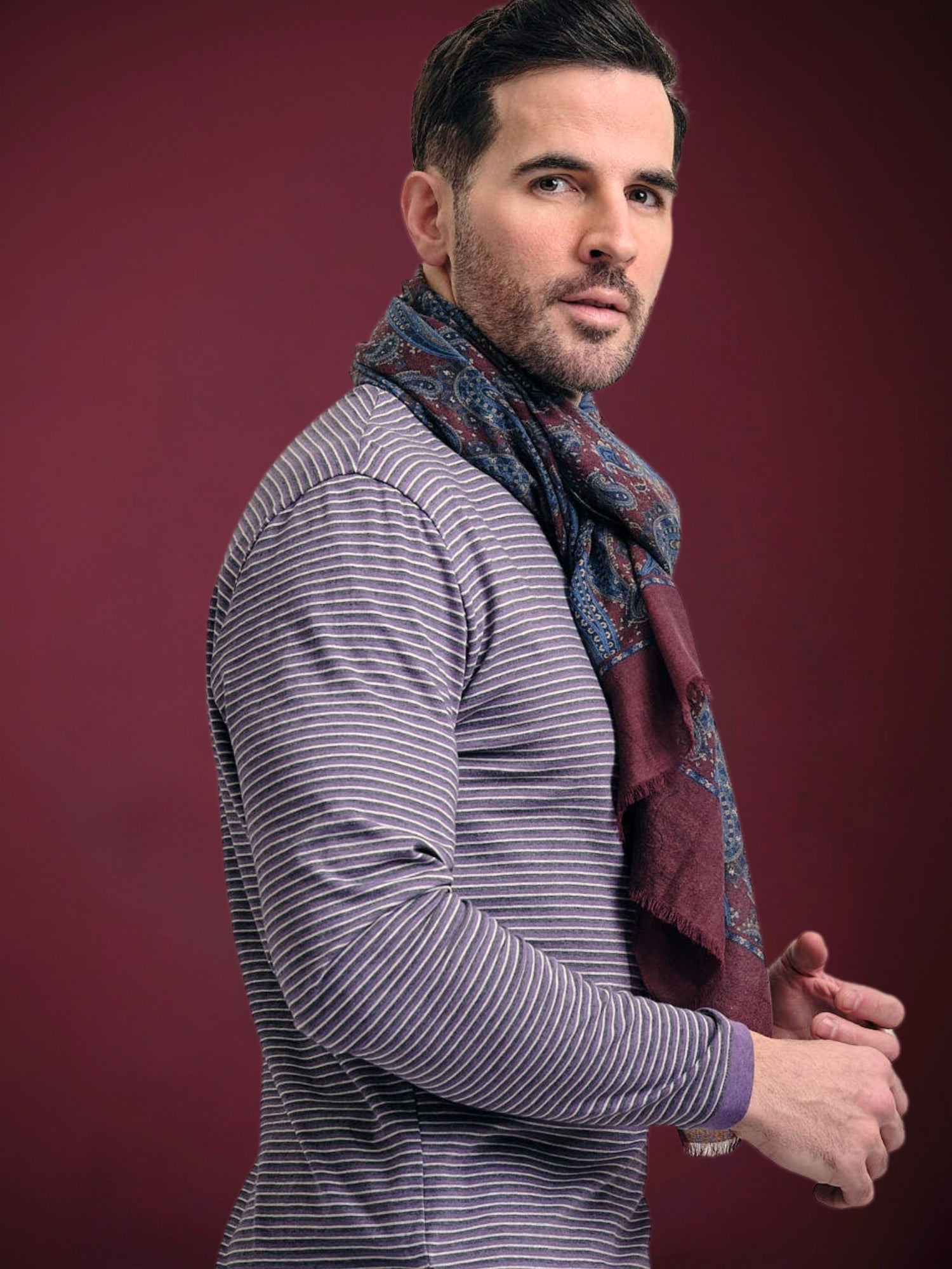 Yucca Valley Long Sleeve Melange Stripe Crew