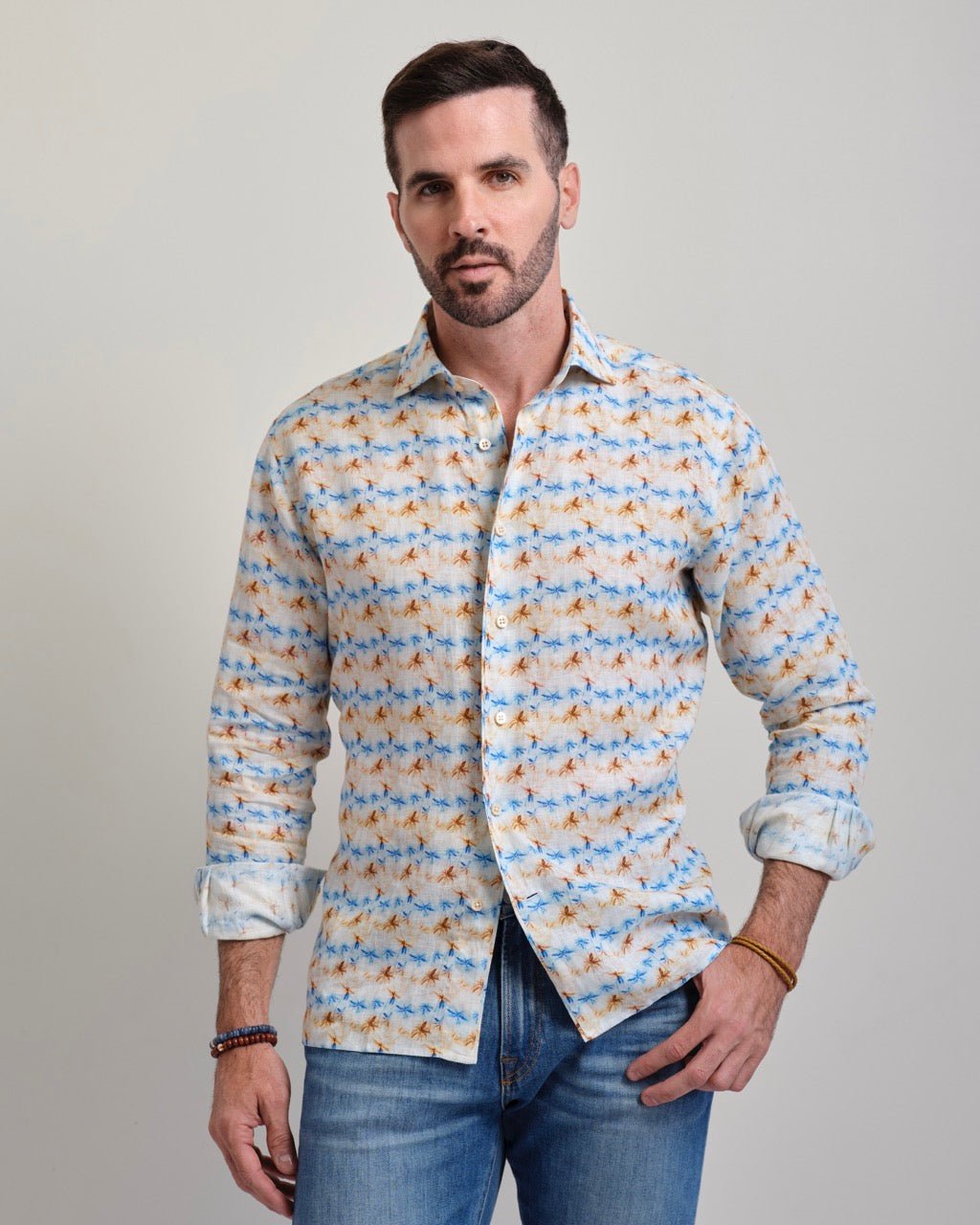 Palm Springs Printed Long Sleeve Sport Shirt