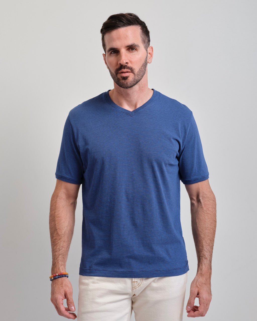 Half Moon Bay Mini Stripe Short Sleeve V-neck