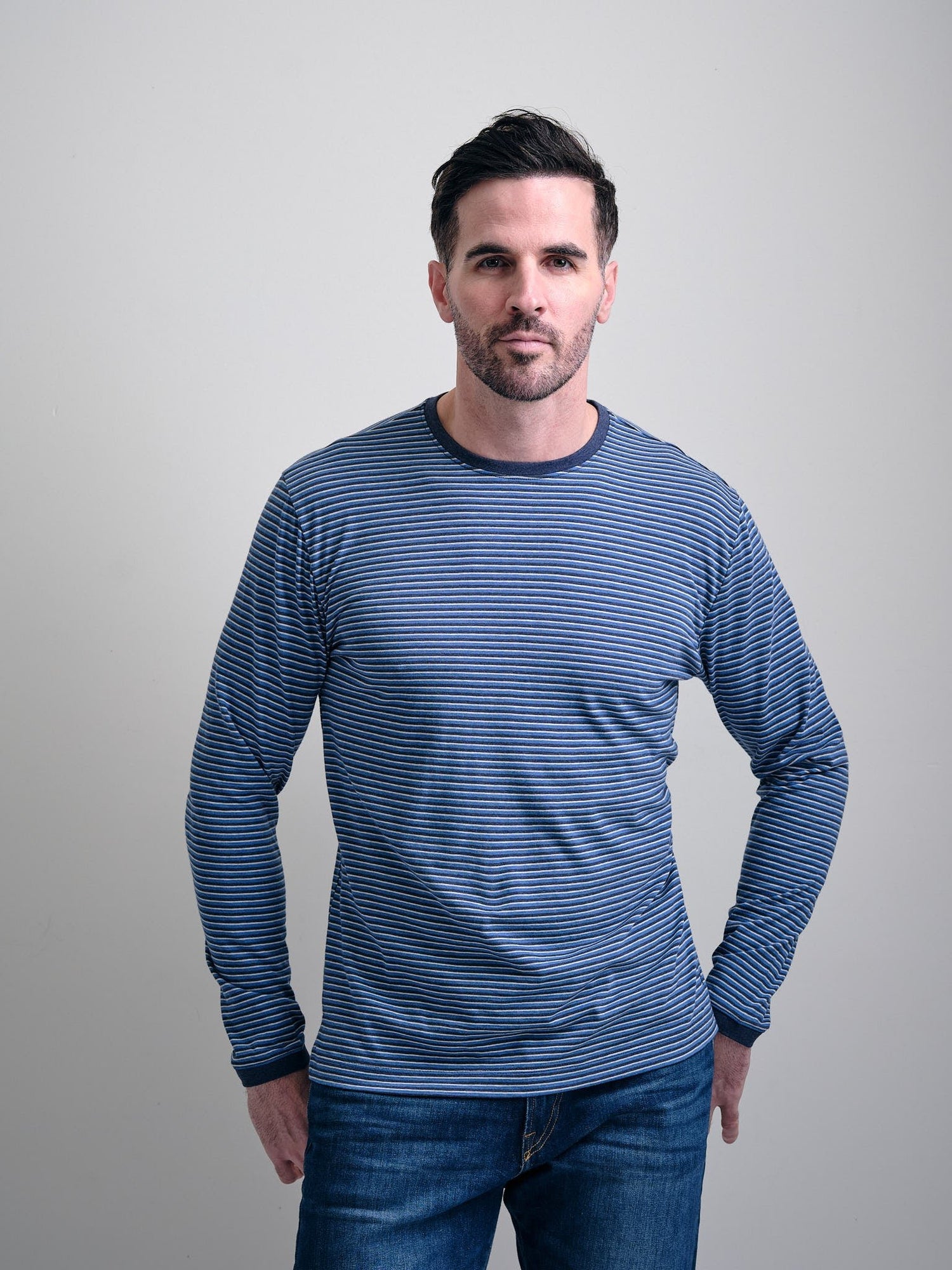 Yucca Valley Long Sleeve Melange Stripe Crew