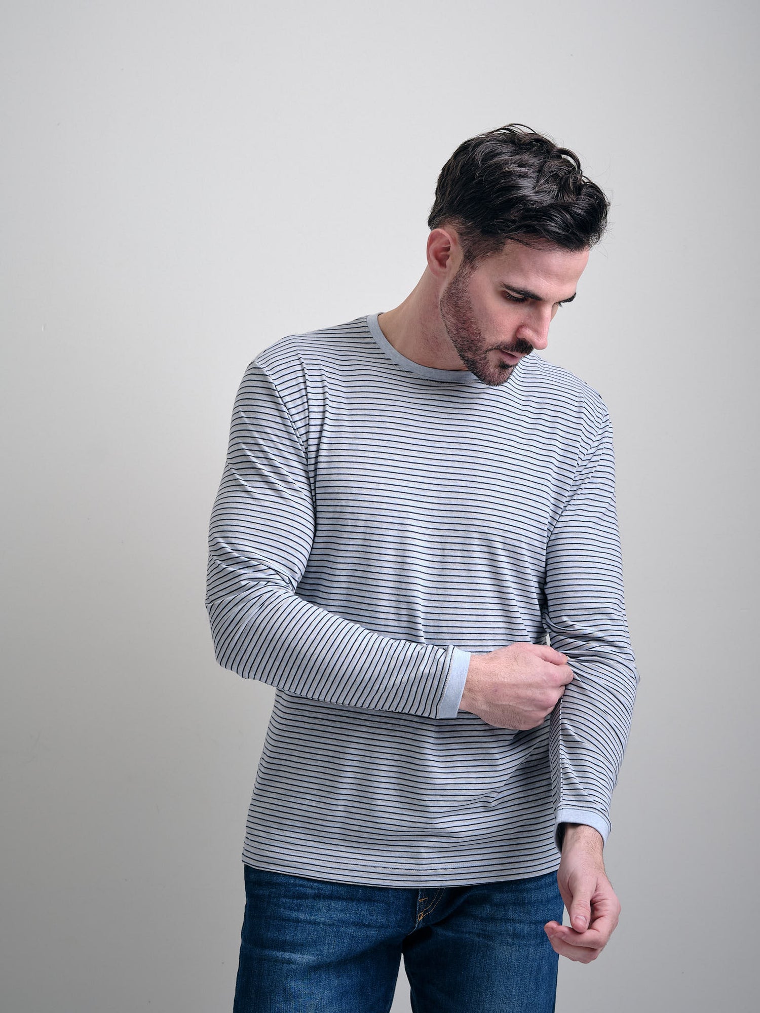 Yucca Valley Long Sleeve Melange Stripe Crew