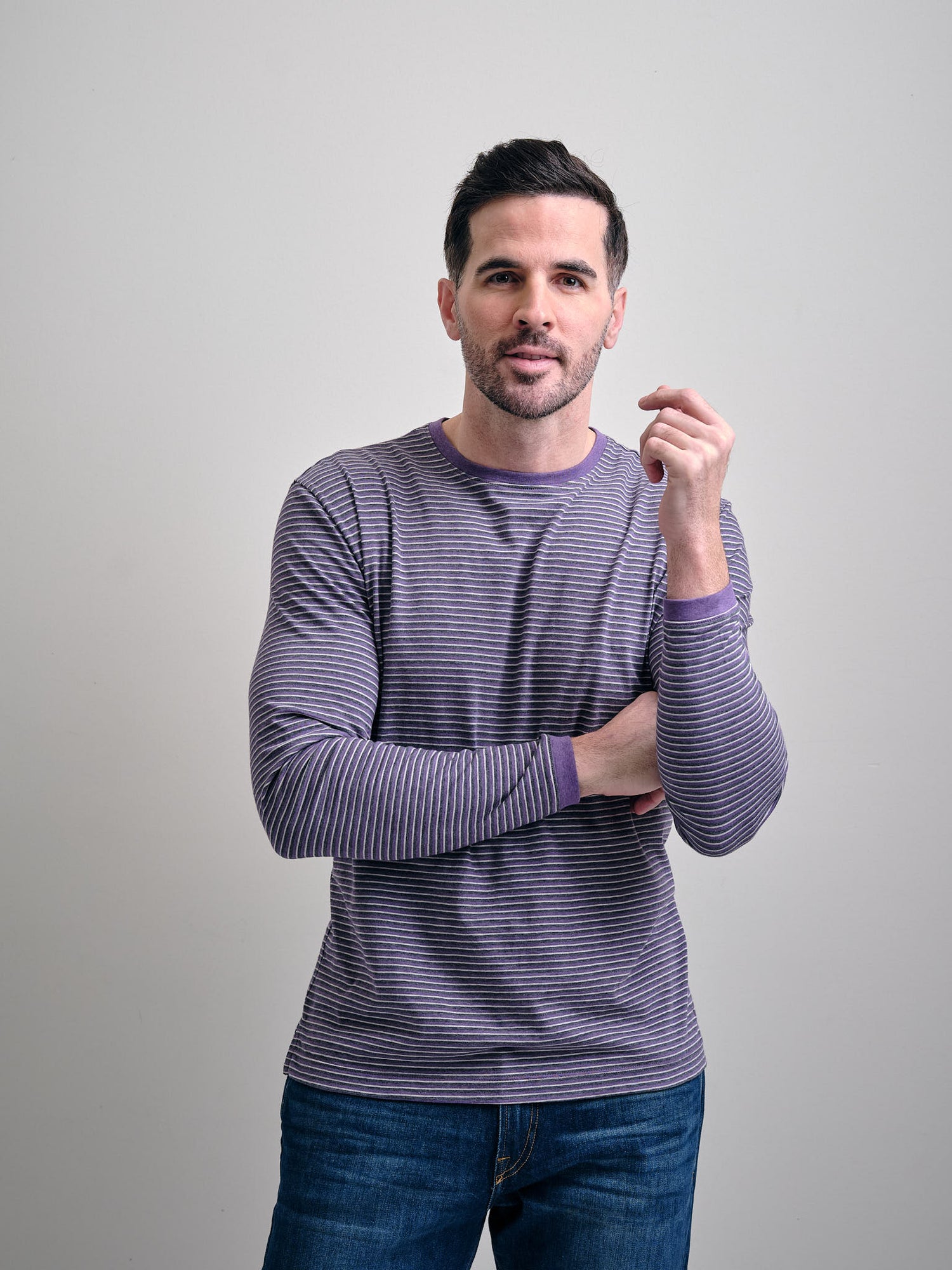 Yucca Valley Long Sleeve Melange Stripe Crew