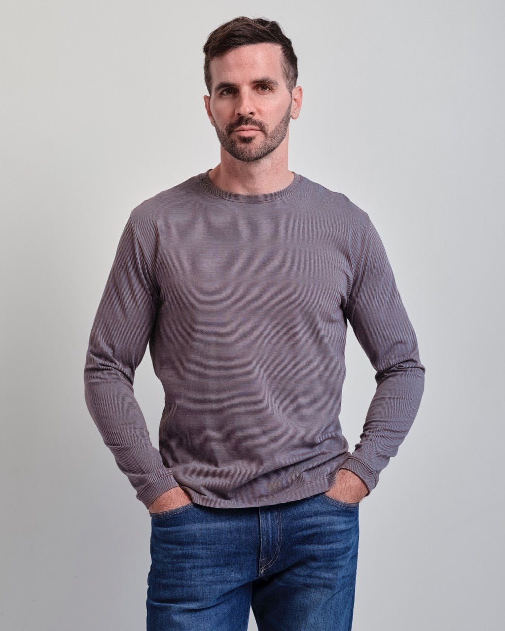 Santa Barbara Mini Stripe Long Sleeve Crew Neck