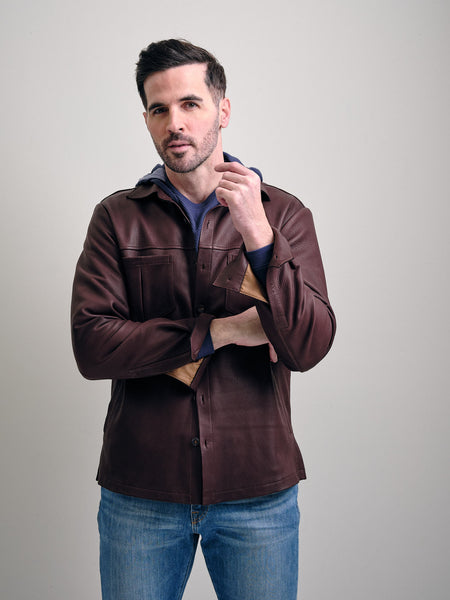 Joshua Tree Deerskin Overshirt | Luxury Leather Jacket | Left