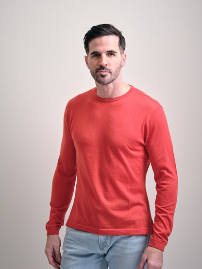 Fine Gauge Cashmere Crewneck Long Sleeve Tee