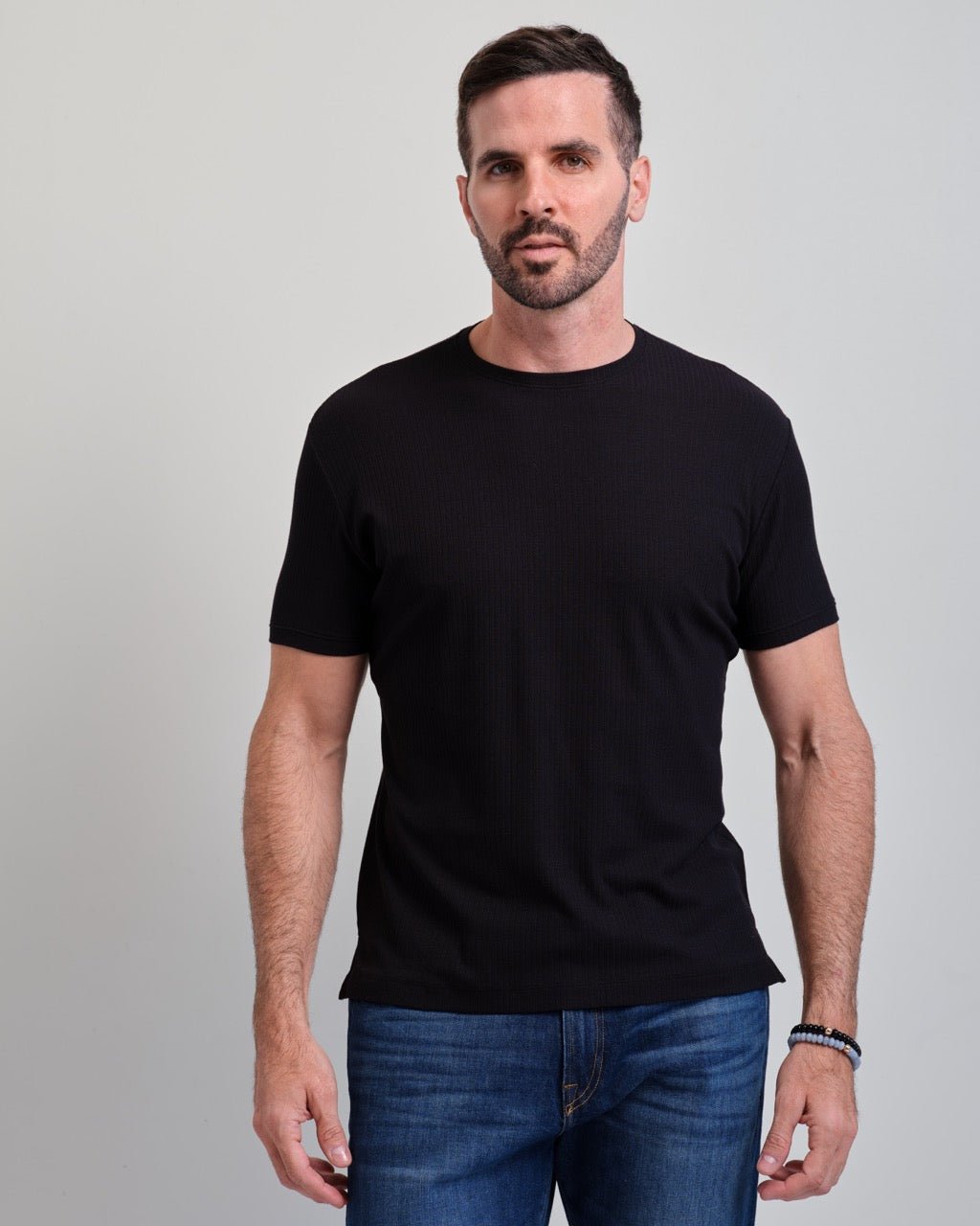 Huntington Beach Shaped Ribbed Crew Neck Tee
