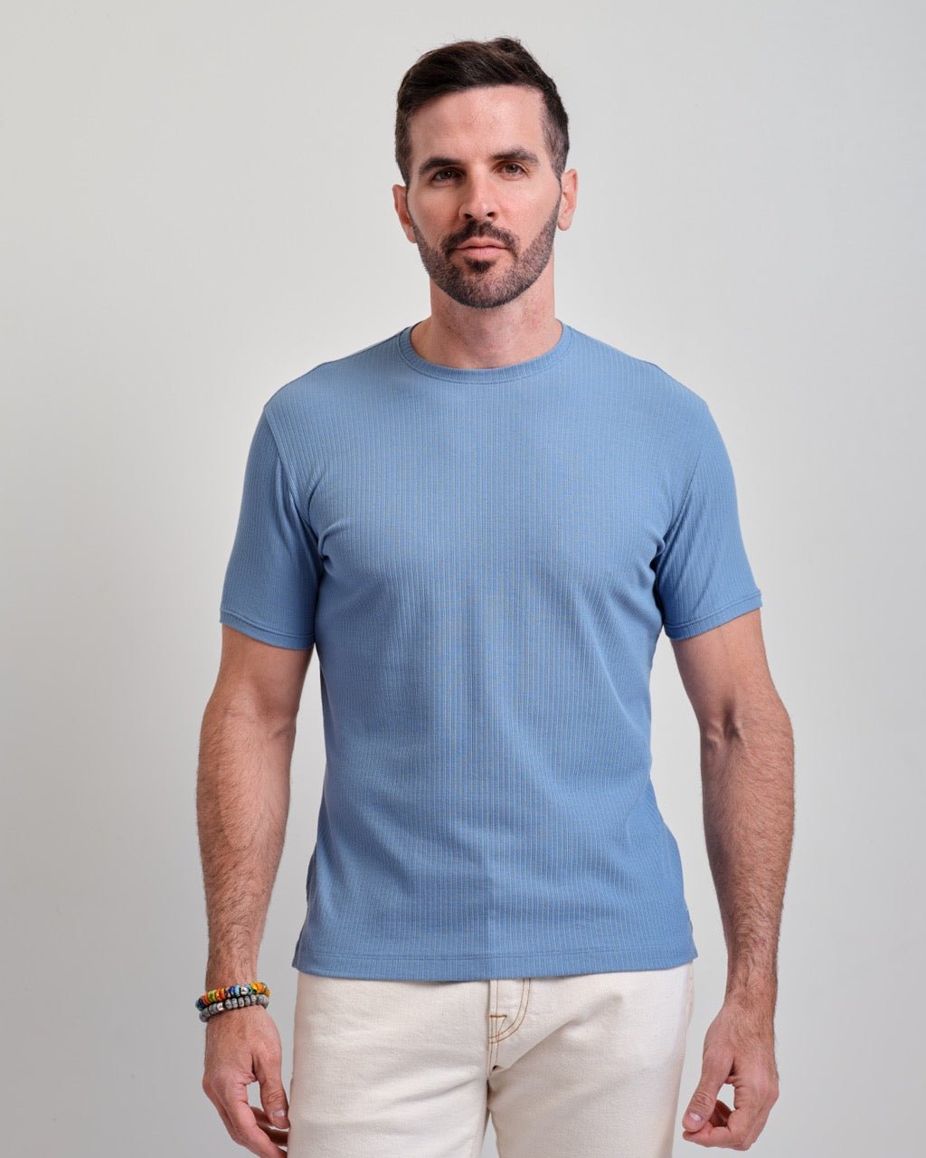 Huntington Beach Shaped Ribbed Crew Neck Tee
