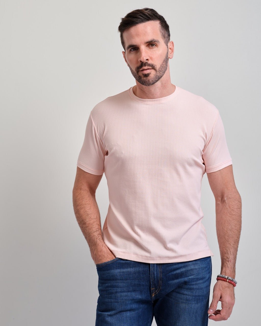 Huntington Beach Shaped Ribbed Crew Neck Tee