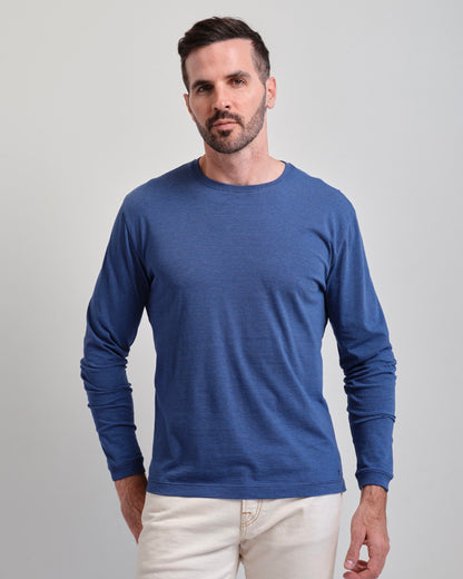Santa Barbara  Mini Stripe Long Sleeve Crew Neck Tee