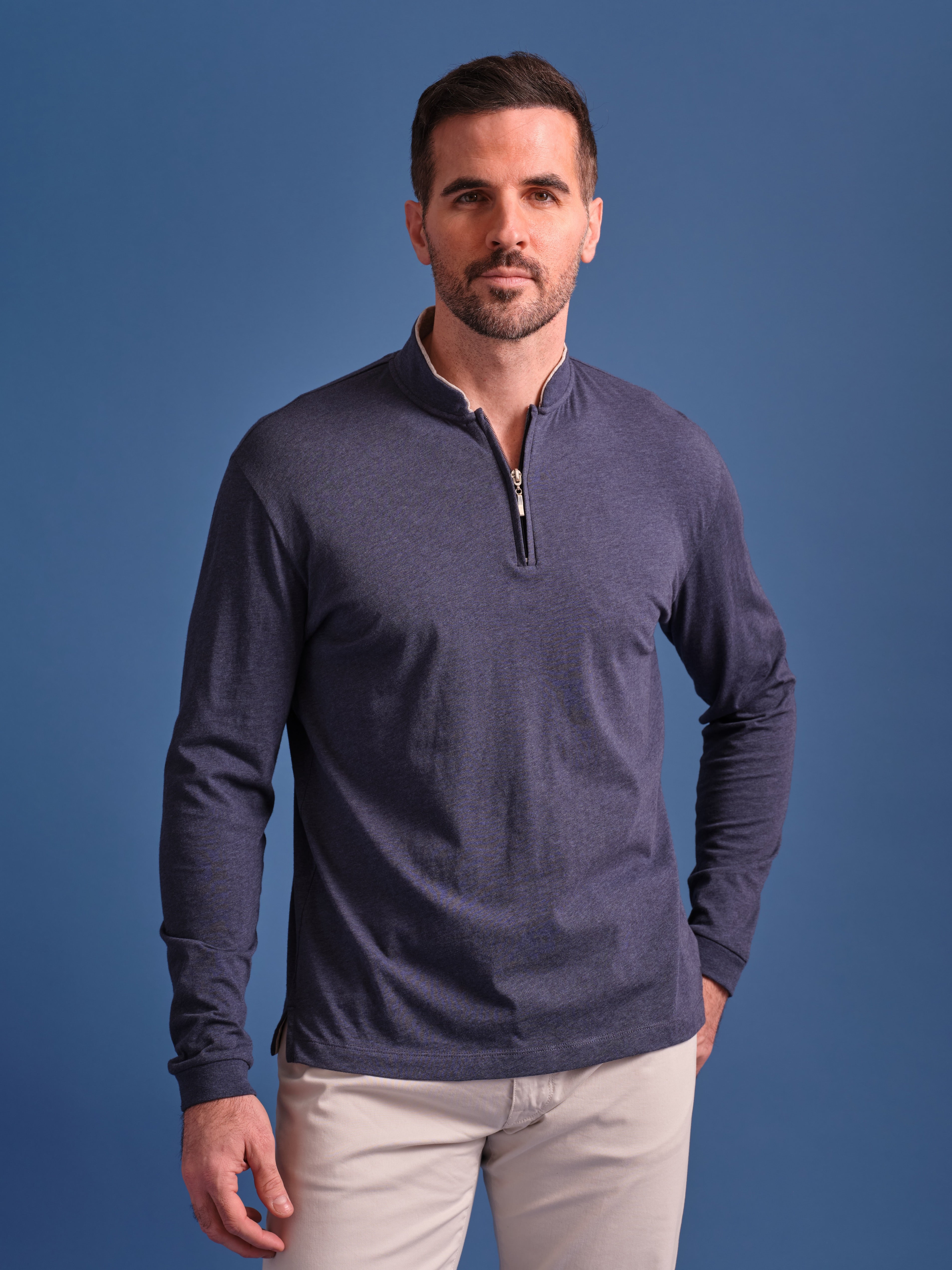 Left Coast Tee - Luxury Long Sleeve Zip-Moc